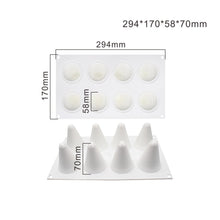 Load image into Gallery viewer, 8-Piece Christmas Tree Silicone Mold Conical Baking Mold Candle Handmade Soap Mold Baking
