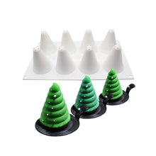 Load image into Gallery viewer, 8-Piece Christmas Tree Silicone Mold Conical Baking Mold Candle Handmade Soap Mold Baking
