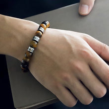 Load image into Gallery viewer, Ornament Letter Beaded Bracelet Men's Large Number of Spot Lovers Tiger-Eye Bracelet
