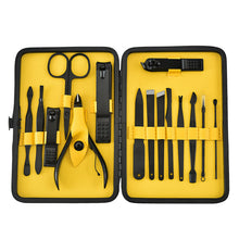 Load image into Gallery viewer, Nail Clippers 18-Piece Black Nail Clippers Set Manicure Nail Scissors Manicure Set Fixed Logo
