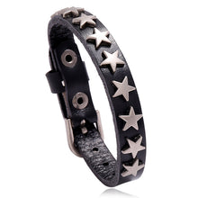 Load image into Gallery viewer, Retro Ornament New Five-Pointed Star Cattle Leather Bracelet Bracelet Bar Hip Hop Accessories
