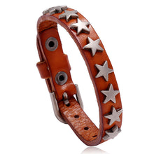 Load image into Gallery viewer, Retro Ornament New Five-Pointed Star Cattle Leather Bracelet Bracelet Bar Hip Hop Accessories
