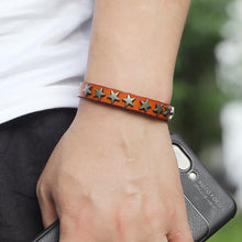 Load image into Gallery viewer, Retro Ornament New Five-Pointed Star Cattle Leather Bracelet Bracelet Bar Hip Hop Accessories
