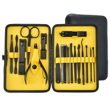 Load image into Gallery viewer, Nail Clippers 18-Piece Black Nail Clippers Set Manicure Nail Scissors Manicure Set Fixed Logo
