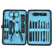 Load image into Gallery viewer, Nail Clippers 18-Piece Black Nail Clippers Set Manicure Nail Scissors Manicure Set Fixed Logo

