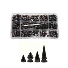 Load image into Gallery viewer, 180/80 Sets Punk Rivet Screw Back Studs and Spikes Kit with Tools Leather Craft Bullet Cone DIY for Leather collar Bracelet
