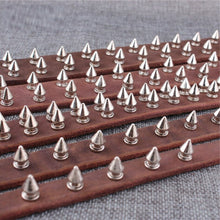Load image into Gallery viewer, 180/80 Sets Punk Rivet Screw Back Studs and Spikes Kit with Tools Leather Craft Bullet Cone DIY for Leather collar Bracelet
