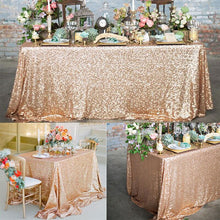 Load image into Gallery viewer, 180x120cm Rectangular Table Cover Glitter Sequin Table Cloth Rose Gold Tablecloth For Wedding Birthday Party Home Decoration

