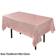 Load image into Gallery viewer, 180x120cm Rectangular Table Cover Glitter Sequin Table Cloth Rose Gold Tablecloth For Wedding Birthday Party Home Decoration
