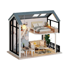 Load image into Gallery viewer, DIY Dollhouse Miniature Kit with Furniture, 3D Wooden Miniature House with Dust Cover, Miniature Dolls House kit
