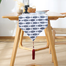 Load image into Gallery viewer, Japanese Style Cotton Linen Table Runner Plaid Tea Mat Zen Linen Retro Japanese Style Tablecloth Plate Mat Tablecloth
