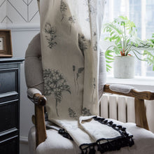Load image into Gallery viewer, Flower Print Curtain Black Tassel Pastoral Kitchen Curtain

