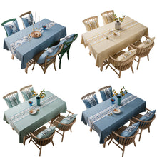 Load image into Gallery viewer, 4-Color Waterproof Jacquard Tablecloth Solid Color Imitation Cotton Linen Plain Tablecloth
