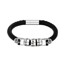 Load image into Gallery viewer, Double Skull Bracelet Stainless Steel Men's Bracelet Magnetic Snap Personality Trend Braided Bracelet Gift
