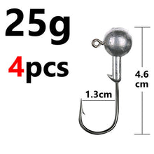 Load image into Gallery viewer, Fishhook 1g 2g 3g 4g 5g 10g 20g 22g 25g 28g crank Jig head hook fishing hook head Jig lure hard bait soft worm jig hook for fishing
