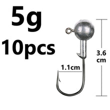 Load image into Gallery viewer, Fishhook 1g 2g 3g 4g 5g 10g 20g 22g 25g 28g crank Jig head hook fishing hook head Jig lure hard bait soft worm jig hook for fishing
