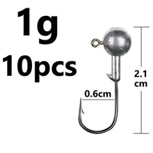 Load image into Gallery viewer, Fishhook 1g 2g 3g 4g 5g 10g 20g 22g 25g 28g crank Jig head hook fishing hook head Jig lure hard bait soft worm jig hook for fishing
