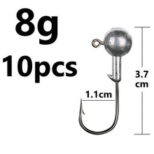 Load image into Gallery viewer, Fishhook 1g 2g 3g 4g 5g 10g 20g 22g 25g 28g crank Jig head hook fishing hook head Jig lure hard bait soft worm jig hook for fishing
