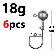 Load image into Gallery viewer, Fishhook 1g 2g 3g 4g 5g 10g 20g 22g 25g 28g crank Jig head hook fishing hook head Jig lure hard bait soft worm jig hook for fishing
