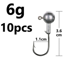 Load image into Gallery viewer, Fishhook 1g 2g 3g 4g 5g 10g 20g 22g 25g 28g crank Jig head hook fishing hook head Jig lure hard bait soft worm jig hook for fishing
