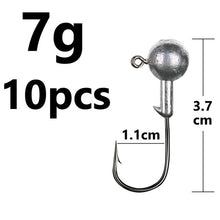Load image into Gallery viewer, Fishhook 1g 2g 3g 4g 5g 10g 20g 22g 25g 28g crank Jig head hook fishing hook head Jig lure hard bait soft worm jig hook for fishing

