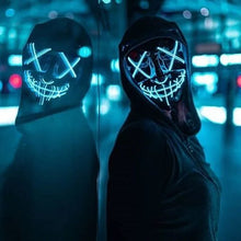 Load image into Gallery viewer, 1P Scary Halloween Colplay Light Up Purge Mask Halloween Masquerade Party LED Face Masks for Kids Men Women Mask Glowing in Dark
