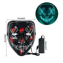 Load image into Gallery viewer, 1P Scary Halloween Colplay Light Up Purge Mask Halloween Masquerade Party LED Face Masks for Kids Men Women Mask Glowing in Dark

