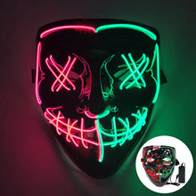 Load image into Gallery viewer, 1P Scary Halloween Colplay Light Up Purge Mask Halloween Masquerade Party LED Face Masks for Kids Men Women Mask Glowing in Dark
