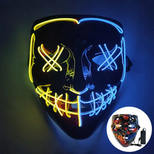 Load image into Gallery viewer, 1P Scary Halloween Colplay Light Up Purge Mask Halloween Masquerade Party LED Face Masks for Kids Men Women Mask Glowing in Dark
