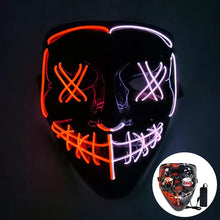 Load image into Gallery viewer, 1P Scary Halloween Colplay Light Up Purge Mask Halloween Masquerade Party LED Face Masks for Kids Men Women Mask Glowing in Dark

