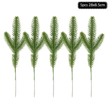 Load image into Gallery viewer, 1Pack Christmas Pine Needle Branches Fake Plant Christmas Tree Ornament Decorations for Home DIY Wreath Gift Box Wedding Flowers
