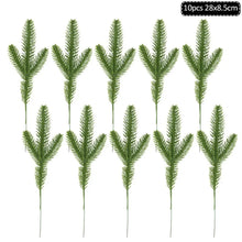 Load image into Gallery viewer, 1Pack Christmas Pine Needle Branches Fake Plant Christmas Tree Ornament Decorations for Home DIY Wreath Gift Box Wedding Flowers
