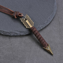 Load image into Gallery viewer, 1Pc Handmade Vintage Leather Arrow Pendant Necklace Rope Chain Necklaces Men&amp;Women Punk Jewlery Accessories Whole
