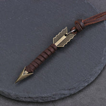 Load image into Gallery viewer, 1Pc Handmade Vintage Leather Arrow Pendant Necklace Rope Chain Necklaces Men&amp;Women Punk Jewlery Accessories Whole
