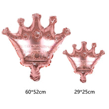 Load image into Gallery viewer, 1Pc Lovely Baby Foil Balloon Girl Boy Shower Rose Gold Blue Crown Birthday Party Decoration Kids Gift Inflatable Toy Helium Ball
