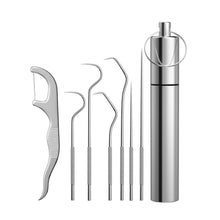 Load image into Gallery viewer, 1Set Dental Floss Steel Dental Flosser Toothpick Metal Stainless Steel Cleaning Tooth Flossing Reusable Dental Floss Oral Care 0ral irrigator
