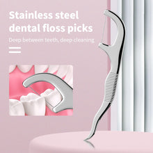Load image into Gallery viewer, 1Set Dental Floss Steel Dental Flosser Toothpick Metal Stainless Steel Cleaning Tooth Flossing Reusable Dental Floss Oral Care 0ral irrigator
