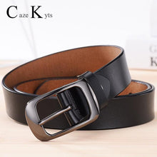 Load image into Gallery viewer, CAZEKYTS Women's Genuine Leather Fashion Retro Belt High Quality Luxury   Ladies Metal Double Buckle New Belt with Jeans

