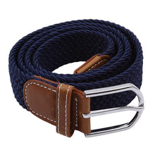 Load image into Gallery viewer, Elastic Pin Buckle Woman Waistband Solid Strap Man Canvas Knitting Waist Belt
