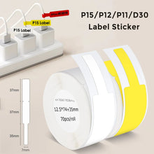 Load image into Gallery viewer, 1pcs P15 Printer Self-Adhesive Sticker Wire Cable Label Tape Paper Compatible for Phomemo D30 Marklife P11 P12 P15 Label Maker

