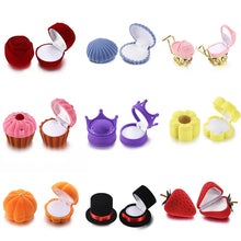 Load image into Gallery viewer, 1pcs Velvet Ring Box Stud Earring Rings Holder Case Jewelry Display Box Engagement Wedding Valentine's Day Gift Packaging Box
