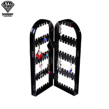 Load image into Gallery viewer, 2/3/4 Fans Panels Screen Folding Clear Earrings Studs Display Rack Necklace Jewelry Shelf Stand Holder Organizer Storage Box
