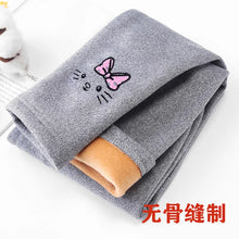 Load image into Gallery viewer, 2-6 Years Children's Plush Leggings Girls' Thick Winter Warm Pants Baby Cotton Pants Little Girl Cartoon Tights
