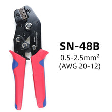 Load image into Gallery viewer, 2.8/4.8/6.3mm universal spring plug wire crimped crimping hand tool connection Terminals Electrical Insulated Assortment SN-48B
