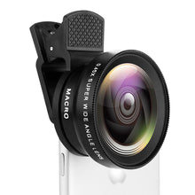 Load image into Gallery viewer, 2 Functions Mobile Phone Lens 0.45X Wide Angle Len &amp; 12.5X Macro HD Camera Lens Universal for iPhone Android Phone
