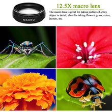 Load image into Gallery viewer, 2 Functions Mobile Phone Lens 0.45X Wide Angle Len &amp; 12.5X Macro HD Camera Lens Universal for iPhone Android Phone
