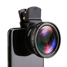 Load image into Gallery viewer, 2 IN 1 Lens Universal Clip 37mm Mobile Phone Lens Professional 0.45x 49uv Super Wide-Angle + Macro HD Lens For iPhone Android
