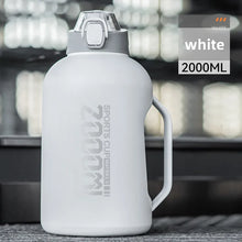 Load image into Gallery viewer, 2 Liter Water Bottle Stainless Steel Portable Straw Thermos Bottle Outdoor Sports gym Vacuum Water Flask Thermal Insulated Cup
