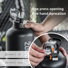 Load image into Gallery viewer, 2 Liter Water Bottle Stainless Steel Portable Straw Thermos Bottle Outdoor Sports gym Vacuum Water Flask Thermal Insulated Cup
