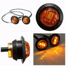 Load image into Gallery viewer, 2 Pcs 3/4 Inch Mount LED Rear Side Marker Indicator Lights for Trucks, Traile ,Cab Marker, Boats 12V 24V RED GREEN YELLOW BLUE

